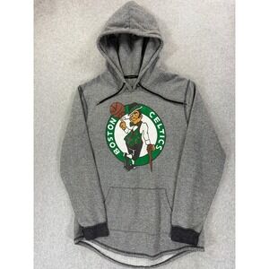 Boston Celtics Screened Logo NBA Basketball Hoodie Sweatshirt (Men's Large) Gray